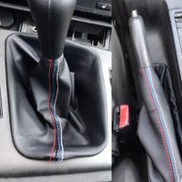Car Shift Gear Stick Dust-proof Cover Handbrake Handle PU Leather Faux Leather Cover for BMW E30 E36 E34 E46 Z3 Manual Models
