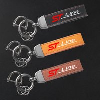 For Ford Kuga Mondeo MK5 PUMA Fcous MK4 MK3 MK8 Fiesta ST Line Keychain gift keyring Accessories Car Leather Keychain
