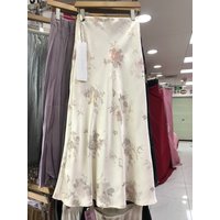 New 2026 Women's Summer Elegant Gold Embossed Printed Satin Skirt Chinese Style Bodycon Fishtail Long Skirt