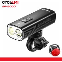 AliExpress CYCLAMI 2000 Lumens Bike Headlight Bicycle Flashlight Handlebar Type-C MTB Road Highlight BR2000 Front Lamp Light Aluminum Alloy