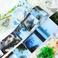 2m/Roll Matte Raindrops PET Washi Tape Leaves falling Transparent Stickers For Diary Scrapbooking Journal Stationery 100cm Loop