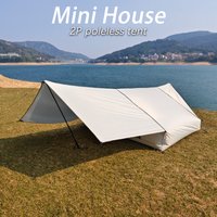 Mini House 2 Person Poleless Tent Waterproof Sunproof Backpacking Tent for Hiking Camping 1 Room 1 Hall Lightweight Double Tent