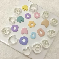 Irregular Geometric Simple Pottery Handmade Earrings Clay Cutters Flower Pattern Polymer Clay Mold Jewelry Pendant Cookie Making