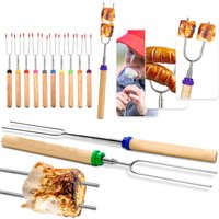 Marshmallow Roasting Sticks Bulk Smores Skewers Hot Dog Camping Skewers Accessories Extendable Forks Bbq Tools Smores Sticks