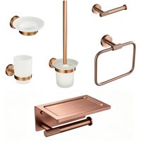 Brushed Rose Gold Brass Knurling Toilet Brush Holder Toilet Paper Holder Towel Bar Rail Rack Hanger Hook Soap Dish Hardware