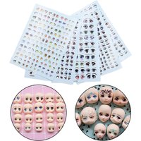 Cartoon Doll Eye Stickers Assorted Cute Doll Face Eyeball Clay Water Decals