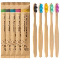 5-50Pcs Bamboo Toothbrushes Colorful Toothbrush Resuable Portable Adult Wooden Soft Tooth Brush For Home Travel Hotel