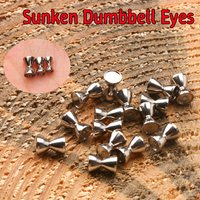 20/30PCS Sunken Dumbbell Eyes Brass Barbell Beads Fly Tying Material For Worm Crazy Charlie Streamer Fly Trout Fishing Lure Bait