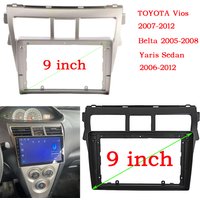 2 Din Android Head Unit Car Radio Frame Kit For Toyota Yaris Vios 2006-2012 Belta Auto Stereo Dash Fascia Trim Bezel Faceplate