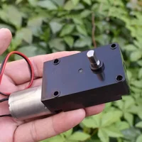 DC 6V-12V Micro L-Type / 7-Type Gear Motor 29RPM-60RPM Slow Speed Mini 370 Turbo Worm Gear Reduction Motor DIY Hobby Toy Model