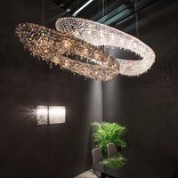 Modern Crystal Chandelier Lighting For Living Room Luxury Gold Hanging Lamp For Foyer Hall Lobby Large Hanging Light Fixture