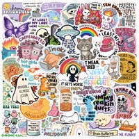 55Pcs Choronic illness Stickers Funny Meme Decals For Laptop Scrapbook Luggage Guitar Helmet DIY Graffiti Aesthetic Stickers