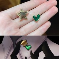 Game The Freak Circus Harlequin Cosplay Pentagram Brooch Heart-shaped Earrings Badge Love Irregular Ear Studs Star Accessories