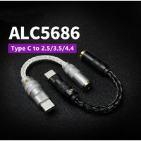RealTek ALC5686 Type C to 3.5mm 2.5mm 4.4mm DAC Earphone Amplifier USB C Audio Decoder AMP Adapter For Android Windows Huawei