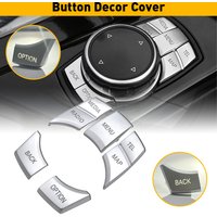 7Pcs Car Multimedia CD Buttons Decorstion Cover Trim Sticker For BMW 1 2 3 5 6 7 Series X1 X3 X5 X6 with 7 Button iDrive Button