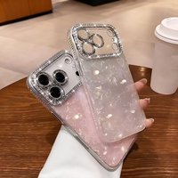 Shell Pattern Love Phone Case For iPhone 17 Pro Max 16 15 11 13 14 Plus 12 Air Bling Bling Glitter Protector Cover