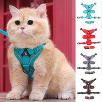 Reflective Trim Cat Harness Leash Breathable Universal Cat Harness Leash Set Anti-Shake Anti Escape Reflective Cat Harness