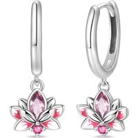 100% 925 Sterling Silver Lotus Hoop Earrings For Women Jewelry Anniversary WeddingMaking Jewelry Gift