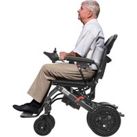 Folding Electric Wheelchair for Elderly Hospital, Lightweight Intelligent Power Wheelchair, 12 Miles 500W Dual Motors