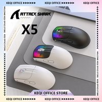 ATTACK SHARK X5 Wireless RGB Mouse 3 Mode PAW3212 Optical Sensor Rechargeable Battery Gaming Mice Custom E-sports Ergonomics PC