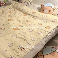 Kawaii Japanese Rilakkuma Plush Blanket Cute Bear Nap Soft Cover Blanket Flannel Dormitory Casual Warm Air Conditioning Blanke