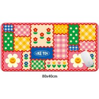 Flower Grid Pu Leather Mousepad Office Desk Mat Mouse Pad Computer Speed Type Carpet Mat Player Laptop Keyboard Cartoon