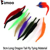 Bimoo 20pcs 3.54inch Long Mangum's Dragon Tail Fly Tying Material Muskie Pike Bass Saltwater Fishing Lures Baitfish Streamer Fly