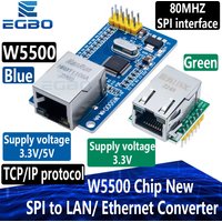1~2PCS W5500 Chip New SPI to LAN/ Ethernet Converter TCP / IP 51 / STM32 microcontroller program over