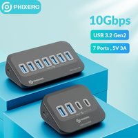 PHIXERO USB 3.2 Docking Station Hub 10Gbps Splitter Switch Dock Multi Port SD Card Socket Type C Gen2 for Surface PC Laptop 3.0
