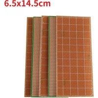 5-20PCS Universal PCB Board 6.5x14.5cm Stripboard PCB Platine Single Sided Circuit Board Yellow DIY Experiment Board for Arduino