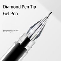 10PCS/Set Quick-drying Gel Pen Press Type 0.38mm Diamond Tip Ballpoint Pen Black/Blue/Red Ink Writing Tool Stationery