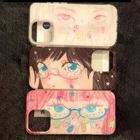 Korean Cute Girl Phone Case for iPhone 17 16e 16 15 14 13 12 11 Pro Max X Xs XR XSMax 8 7 6 6s Air Plus Feather Texture