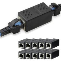 20pcs RJ45 Coupler Extender Connector Cat5 Cat6 Cat7 Ethernet Coupler Female To Female Hardware Adapters For PC Computer Laptops