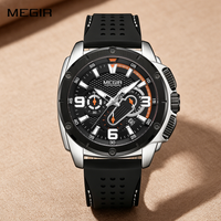 MEGIR Chronograph Quartz Sports Watches for Men Waterproof Calendar Silicone Strap Male Wrist Watch Clock Relogio Masculino