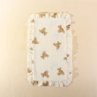 1PC Ruffled Burping Rags Cotton Gauze Bear Infant Newborn Baby Burp Cloths