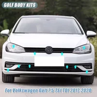 For Volkswagen Golf 7.5 TSI TDI 2017-2020 ABS Front Center Grille Insert Grill Mesh Cover Molding Headlight Fog Light Trim