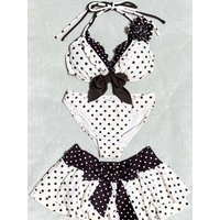 Y2k Fairy Sweet High Waist Swimwear Set Split Bikini Set for Women Print Trendy Chic Beach Vacation Summer Party 2026 Fashion