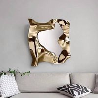 Designer Art Simple Luxury Decoration Room Stainless Irregular Mirror Steel Home Decor Hanging Wall Hanging Decorations Living