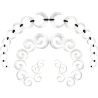 2PCS Septum Tapers Acrylic Pincher Kit C Shape Buffalo Gauges Stretching Expander Rings for Nose and Ear Color: Clear/Blue