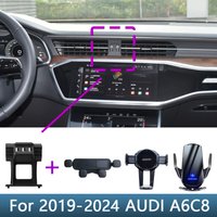 For AUDI A6 C8 A7 2019 2020 2021 2022 2023 2024 Car Phone Holder Special Fixed Bracket Base Wireless Charging Accessories