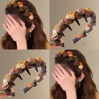 Autumn and Winter New Style Toothed Comb Non-Slip Headband for Women, Suitable for Daily Wear, Sweet and Versatile, High Cranial Volume