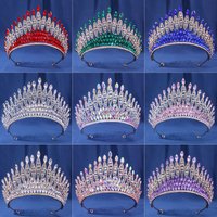Vintage Baroque Queen Diadem Luxury Bride Tiara Crown Wedding Hair Accessories for Beauty Pageants Jewelry
