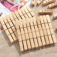 50/100pcs Large Natural Wood Clothespins Rust-Resistant Small Clips for Clothes Drying Classroom Crafts & Photo Props
