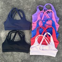 Solid Color high strength cross shoulder strap Gym GYM underwear Women Fitness Sport Bra Top shockproof Athletic Tight Workout W