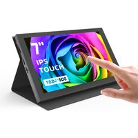 Eyoyo 7-inch Portable Touchscreen Monitor 1024x600 HD 5-point Capacitive Touch Screen Dual-speaker HDMI&USB-C Port IPS Display for Raspberry Pi 4/4B/3B/3B+,Laptop,Xbox. Supports Windows 7/8/10/11