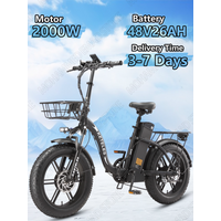 AliExpress NONE Foldable Electric Bike 2000W Dual Motor 48V26AH Removable Lithium Battery Adult Electric Bike 20 inch Tire Mountain Snow E-bike