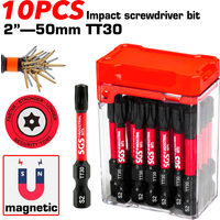 10/20 Pieces of Strong Magnetic Impact-Resistant 50mm Safety Torx Screwdriver Bit Set, Corrosion-Resistant, Anti-Slip, Wear-Resistant, Suitable for Power Tools