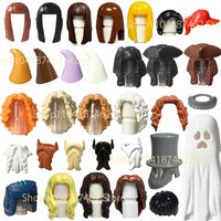 City Figure Body Part Building Blocks Hair Beard Magic Hat Pirate Hairstyle Assembly Accessories Mini Brick Toy Gift For Kid H23