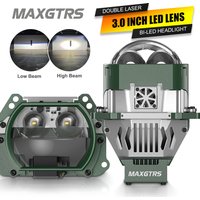 MAXGTRS 3.0 Inch Bi LED Projector Lenses 6000K LED Rectangular Beam Modules Headlight Brighter and wider G5 Auto Car Accessories