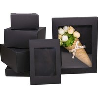 10Pcs DIY vintage kraft box with window paper Gift box cake Packaging For Wedding home party muffin packaging christmas gifts